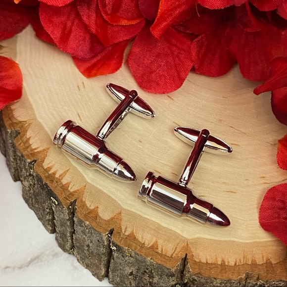 Silver M16 Rifle Bullet NRA Cufflinks - Picture 8 of 16